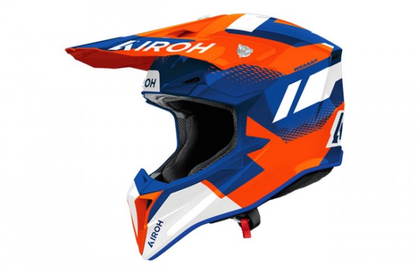 Casca Airoh Wraaap Vision Orange/Blue