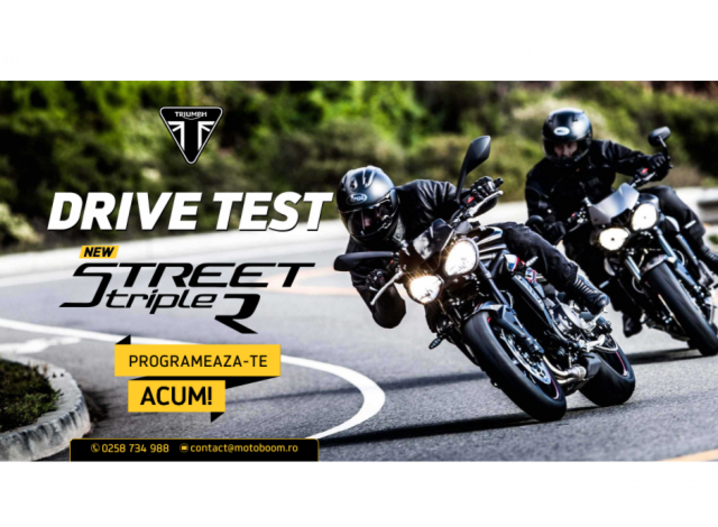 Noul Triumph Street Triple R, disponibil pentru ride-test la Motoboom